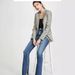 Women’s Clothing autumn COH high waist floor length pants with inner slits and flared denim trousers for women_ecoleips.com