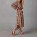 Chic Striped V-Neck Tunic Dress – Flowy Long Sleeve Shirt Dress With Lantern Sleeves (S-XXXL, Dark Brown)_ecoleips.com