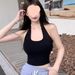 Sweet & Spicy Halter Neck Crop Top – Sexy Backless Ribbed Tank For Women, Breathable Cotton Blend, Perfect For Layering Or Solo Wear_ecoleips.com
