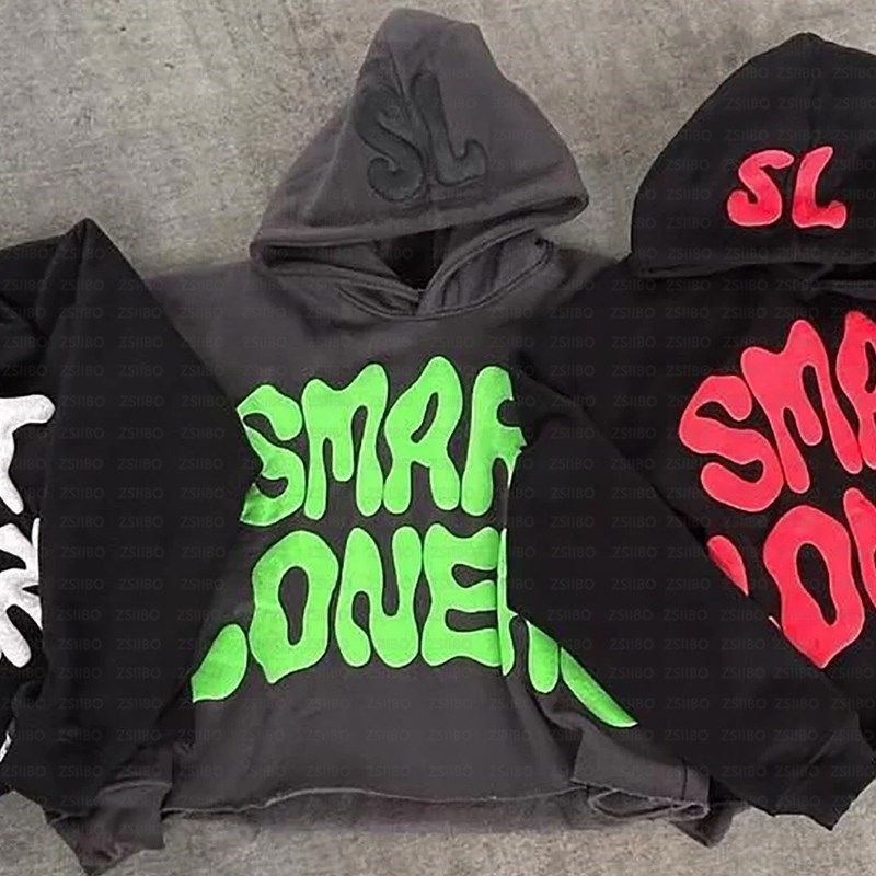 European And American Y2K Punk Design Women's Hoodie Casual Street Fashion Sweatshirt Lettered Foam Print in Stock_ecoleips.com