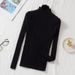 Korean-Style Semi-Turtle Neck Slim Fit Knit Top – Women’s Long Sleeve Stretchable Pullover In Rayon Blend (12 Colors)_ecoleips.com