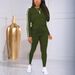 Women's Clothing Southeast Asian Women's Casual Sportswear Set Solid Color Long Sleeved Top And Trousers Two Piece Set_ecoleips.com
