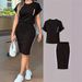 Fashion Foreign Trade New Thin Temperament Skirt Women's Casual Suit_ecoleips.com
