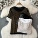 Women's Clothing Diamond Round Neck Short Sleeved T Shirt Women's Versatile Bottoming Shirt Foreign Style Retro Chic Top Trend_ecoleips.com