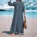 Women's Clothing Cotton And Linen Literary Style Lapel Ladies Dress Female Model All Match_ecoleips.com