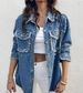 Women's Embroidered Denim Jacket – Long Sleeve Distressed Blue Jean Coat With Beaded Accents (Sizes S-XL)_ecoleips.com