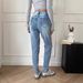 Women's High-Waisted Ripped Skinny Jeans – Stretch Denim, Slim Fit, Mid Blue (S-Xl, Distressed Detailing, Comfortable & Stylish)_ecoleips.com