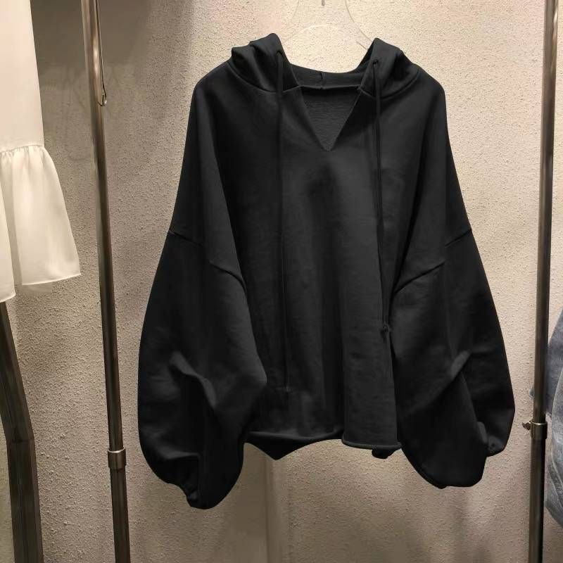 Women's European And American Style Hooded Sweatshirt, Early Autumn Thin Version, Plus-size Loose Fit, Korean Style,_ecoleips.com