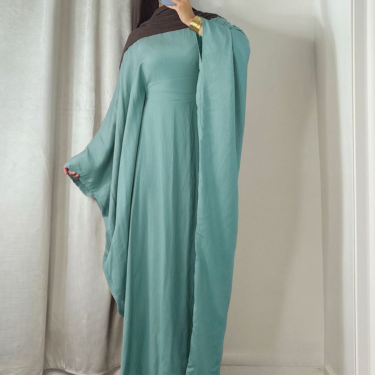 Women’s Clothing Spring and Summer Party Waist Bat Sleeve Dress_ecoleips.com