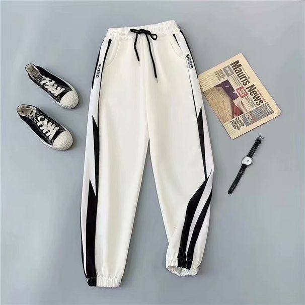 Women's Korean Style Harajuku Loose Fit Slimming Tapered Leg Sweatpants Casual Pants For Spring Autumn_ecoleips.com
