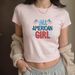 Cross-border New Summer Round-neck Short-sleeve T-shirt With Cute USA Print, Y2K Casual Short Slim-fit Top In Stock_ecoleips.com