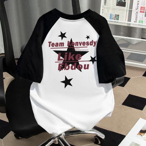Unisex Pure Cotton Raglan T-Shirt Short Sleeve Trendy Versatile Base Layer Top for Spring Summer Autumn_ecoleips.com