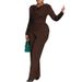 Women's Clothing Autumn Elegant Slim Fit Pleated Solid Color Fashion Two Piece Set Effortless Style, All-Day Comfort_ecoleips.com