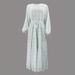 Muslim Dress Women Floral Print Chiffon Maxi Dress With Belt – Elegant Modest Dress For Women (Light Blue, S-Xxl, Breathable & Flowery)_ecoleips.com
