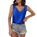 In Stock European And American Sty Solid Color Satin Vest V-neck Casual Camiso Sevess Shirt Summer Basic_ecoleips.com