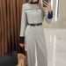 Women's Clothing fashion contrasting color small fragrance style elegant wide-leg trousers suit_ecoleips.com