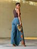 Handcrafted Floral Embroidered High-Slit Distressed Denim Jeans For Women – Vintage Boho Streetwear (Blue, S-2XL)_ecoleips.com