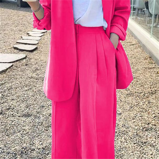 Women's Wide Leg Pant Suit Set Modern Oversized Blazer And Trousers Two Piece Outfit For Business Casual_ecoleips.com