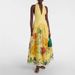 2025 Summer New European And American Printed Halter Neck Backless Swing Deep V Neck Linen Dress For Women_ecoleips.com