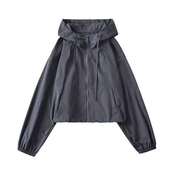 Women's Clothing Casual Drawstring Jacket Autumn Style Hot Girl Loose Hooded Sports Long Sleeved Top_ecoleips.com