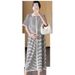 Summer New Korean Fashion Maternity Striped Knitted Dress_ecoleips.com