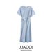 Fall 2024 New Women's Silk Satin Round Ne Ort Sve Dr Ele Faionable Single Piece Precision Cut Ort Sve Dr_ecoleips.com