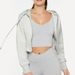 Women's Light Gray Cotton Hooded Zip-Up Sweatshirt - Casual Fall Pullover With Long Sleeves (S/M/L/XL)_ecoleips.com