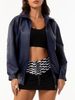 Women's Oversized Faux Leather Jacket With Lapel Collar, Long Sleeve Loose Fit Coat For Spring & Autumn, Fashionable Outerwear_ecoleips.com