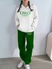 Women's Letter Print Hoodie Set, Long Sleeve Pullover Sweatshirt And Elastic Waist Pants_ecoleips.com