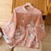 Spring/Summer Heavy-Duty Embroidered Shirt For Women, Featuring A New Chinese-Style Design With A Vertical Collar, Diago_ecoleips.com