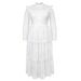 Women's Clothing New See Through Sleeves Half High Collar Lace Skirt Party Banquet Elegant Style Dress Dresses_ecoleips.com
