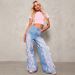 Women's High-Waisted Wide-Leg Jeans - Vintage Distressed Denim Pants With Bow Detail For Streetwear & Casual Outfits_ecoleips.com