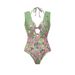 Green Floral One Piece Swimsuit Set For Women American Style Hot Selling Item New_ecoleips.com