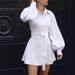 AD563 Hepburn-style Fashionable Elegant Women's 2025 Spring Autumn New Trendy Age-reducing Waist-cinching Shirt With Tie_ecoleips.com