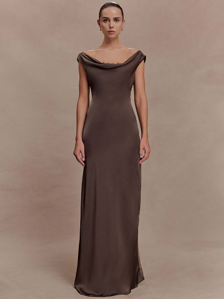 Mozision Elegant Satin Cowl Neck Sexy Maxi Dress Women Fashion Sleeveless Backless Bodycon Slip Club Party Long Dress Female_ecoleips.com