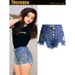 European And American Street Style Personalized Fashion Shorts, Trendy Women's Studded Denim Hot Pants 0.5KG_ecoleips.com