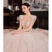 French Style Petite Princess Wedding Dress 2025 New Summer Short Sleeved Main Dress with Train High Quality_ecoleips.com