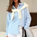 2026 Autumn Winter New Long Sleeve Cardigan Jacket For Women Striped Shirt Women's Fashion_ecoleips.com