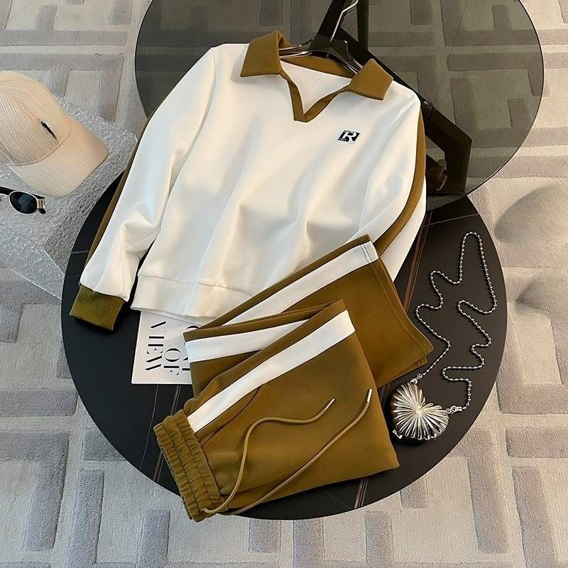 Women's Clothing Sports Suit For Women Autumn New Style Fashionable All Match Loose Cardigan Stylish Sweater Two Piece Suit_ecoleips.com