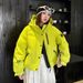"Unisex Cropped Puffer Jacket With 3D Letter Embroidery - 55% White Duck Down Oversized Streetwear Coat (One Size Fits Most, 6 Colors)"_ecoleips.com