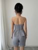 Elegant Minimalist Strapless Shorts Set For Women High End Full Length Pants Autumn/Winter Polyester_ecoleips.com