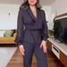 Women's Casual Chiffon Patchwork Small Blazer Straight Pants Suit For Women_ecoleips.com
