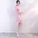 Elegant Modern Qipao Dress With Lace Detail - Vintage Chinese Style Floral Summer Dress For Women, S-5XL_ecoleips.com