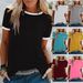 Women's Clothing Summer New Women's Custom Z Bottoming Shirt Tops Loose Round Neck Short Sleeve T Shirt_ecoleips.com