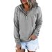 Women's 2026 Long Sleeve Loose Casual Hooded Drawstring Pocket Sweater_ecoleips.com