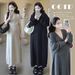 Autumn New Korean Fashion Lace Patchwork V-neck Tank Two-piece Set Maternity Dress_ecoleips.com