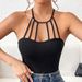 Voya Women's Fashion Street Style Hanging Neck T-shirt 2026 Spring/summer New Style Sexy Backless Slimming Short Top_ecoleips.com
