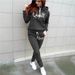 Women's Clothing Women's Printed Hooded Fleece Sports Sweatshirt Casual Two Piece Set Autumn Winter For Formal & Casual For Women_ecoleips.com