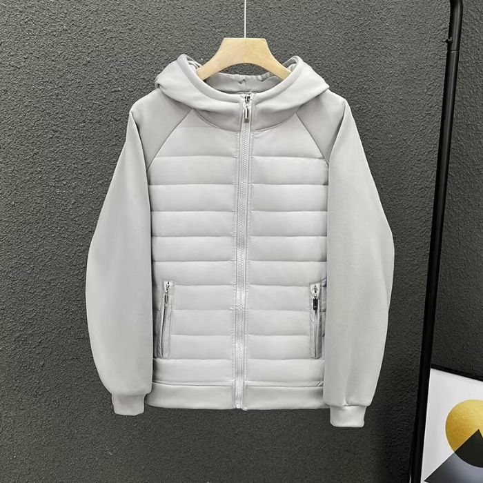 Women's Clothing Autumn Cotton Casual Hooded Lining Full Edge Light Sweater Jacket Casual Top_ecoleips.com