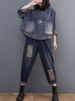 K Cowboy Jacket Long Sleeved Dark Retro Loose Short Casual Patchwork Women's Clothing_ecoleips.com